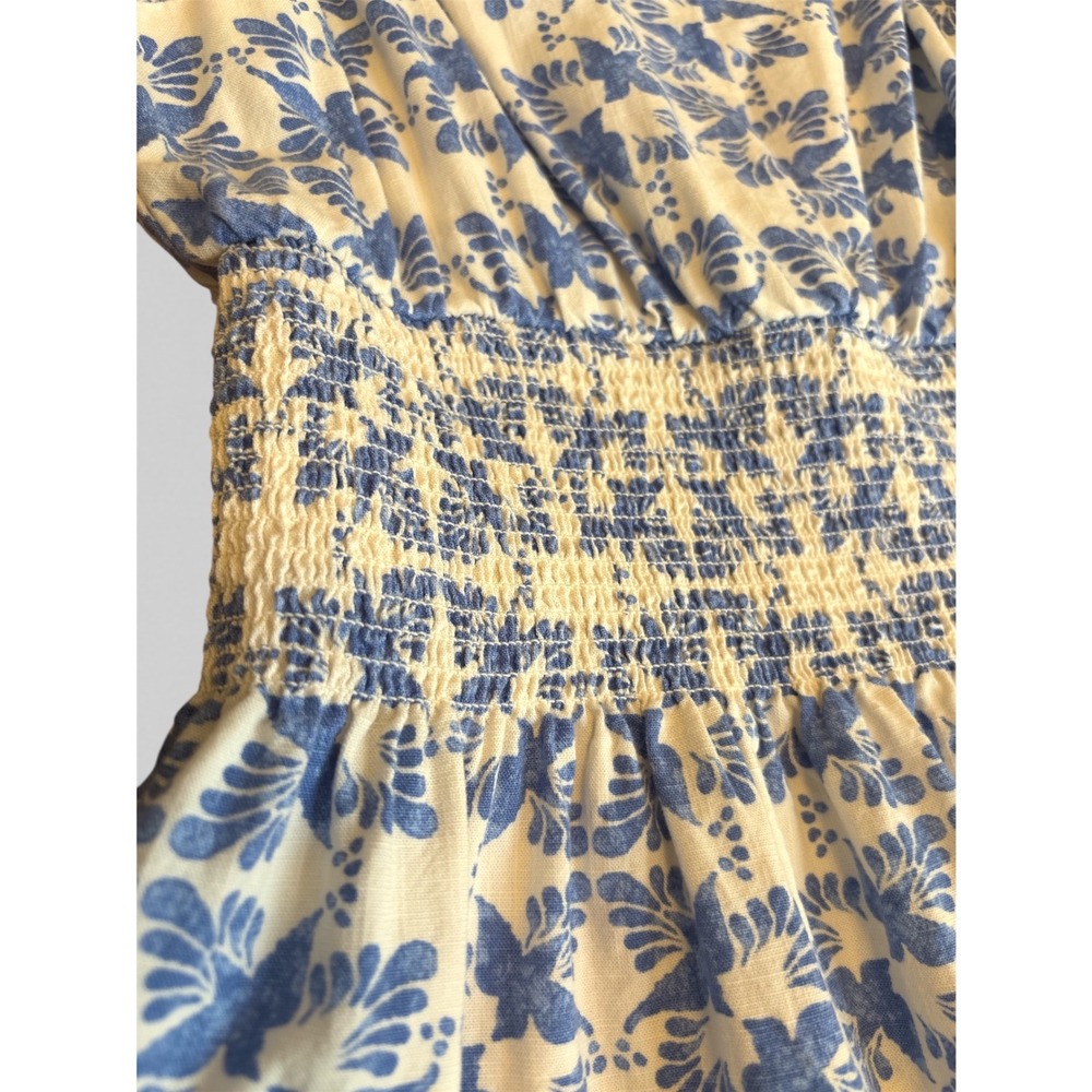 Universal Thread Bird Ikat Print Mini Sundress Ivory Blue Medium - Picture 9 of 13